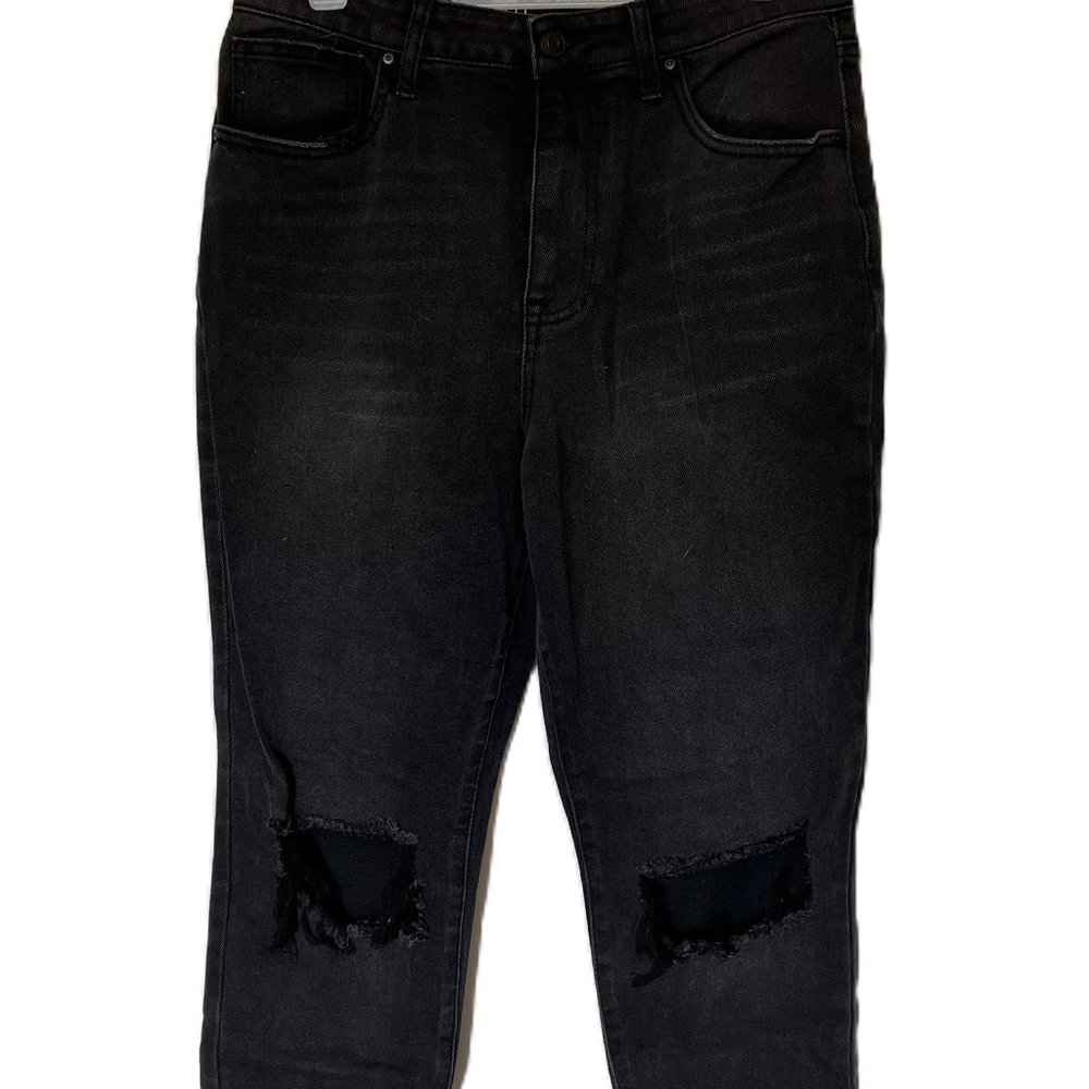 Dark Denim Mom Jeans Holy Knees